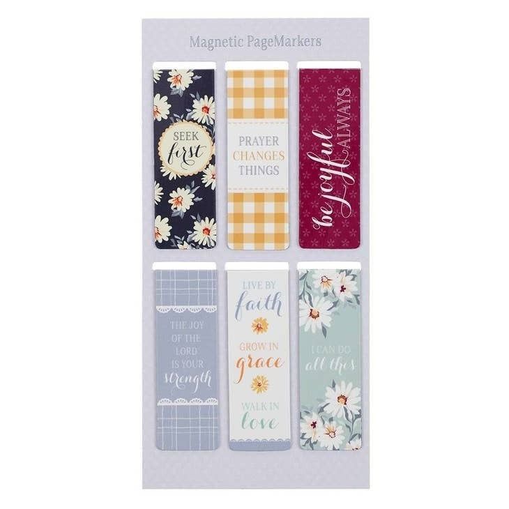 Daisies Magnetic Bookmark, Set of 6