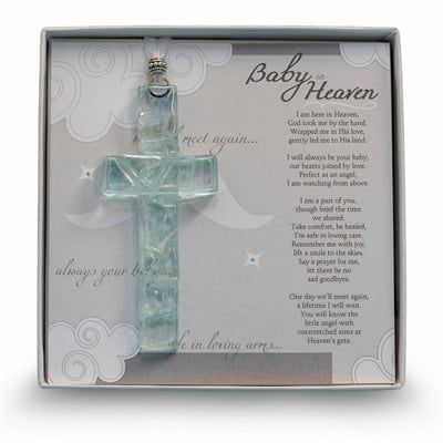 Baby In Heaven: Infant Memorial Clear Mosaic Cross