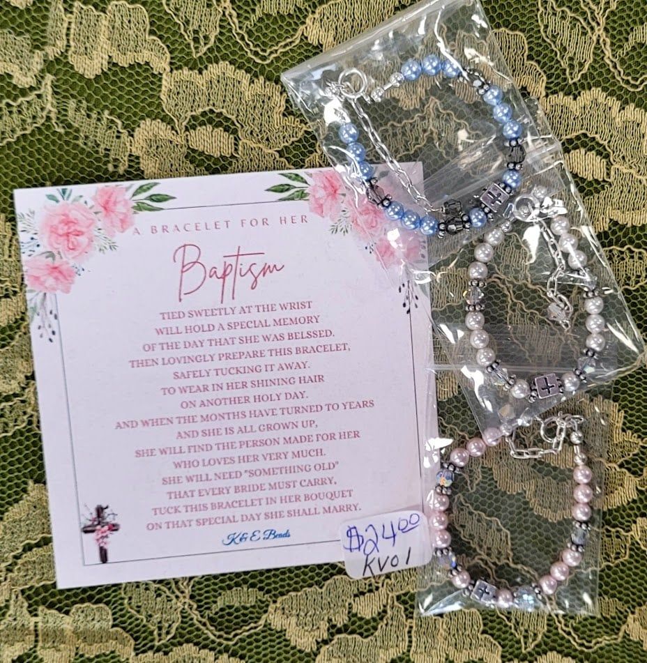 Blue Baptism Baby Bracelet