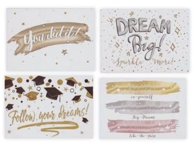 Metallic Accents, Glitter, Graduation Cards, Box of 12