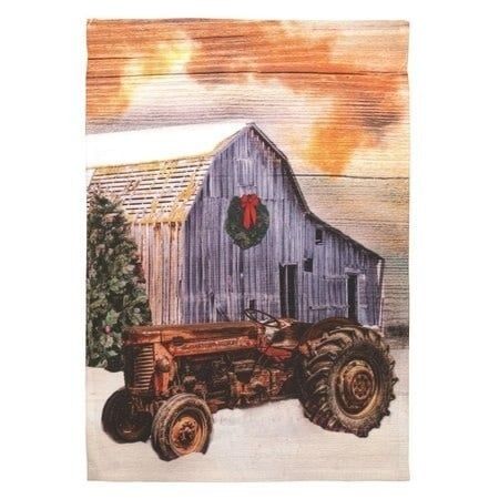 Tractor in Snow Flag