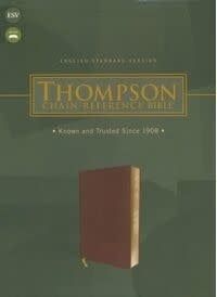 ESV Thompson Chain-Reference Bible--soft leather-look, brown