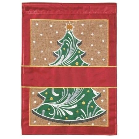 Christmas Tree Blank Burlap Flag