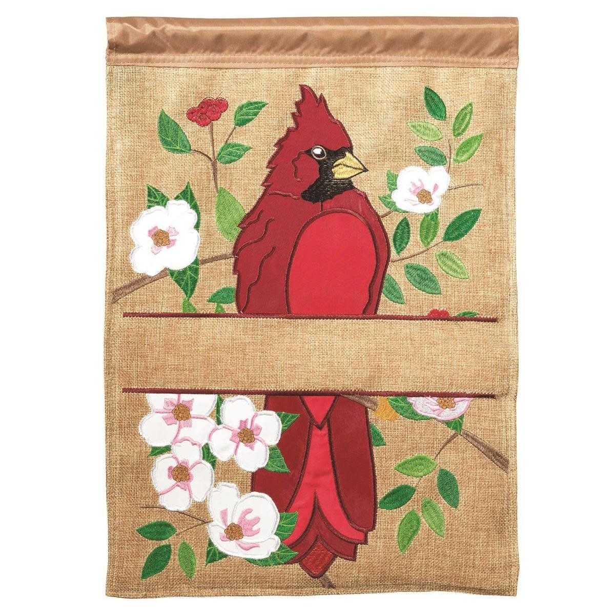 Cardinal Burlap Flag