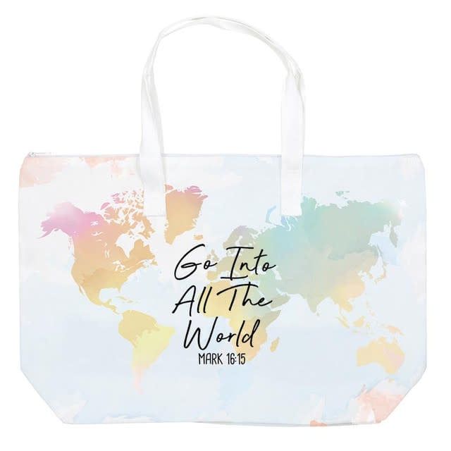 Go Into All The World Zipper Tote