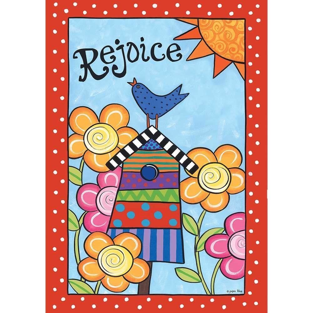Birdhouse Rejoice My Soul Flag