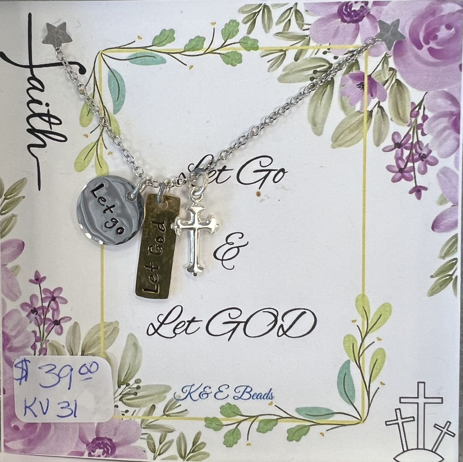 Let Go, Let God w/Cross Necklace