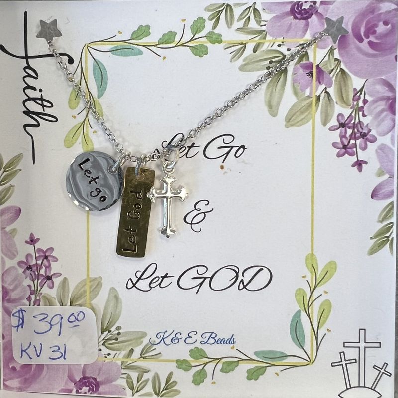 Let Go, Let God w/Cross Necklace