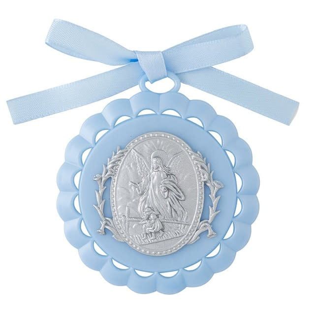 Blue Guardian Angel Crib Medal