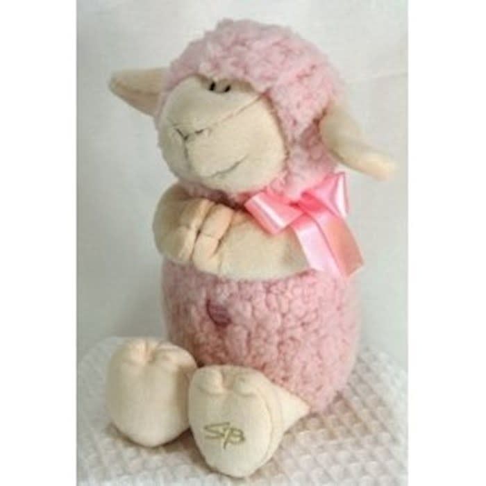 Toy-Plush-Musical Praying Lamb/Jesus Loves Me (11&quot;)-Pink