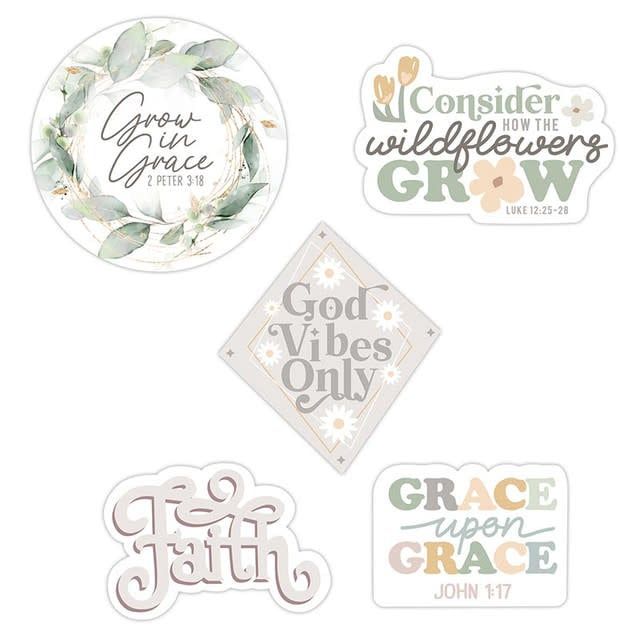 Grow in Grace Sticker Set of 5