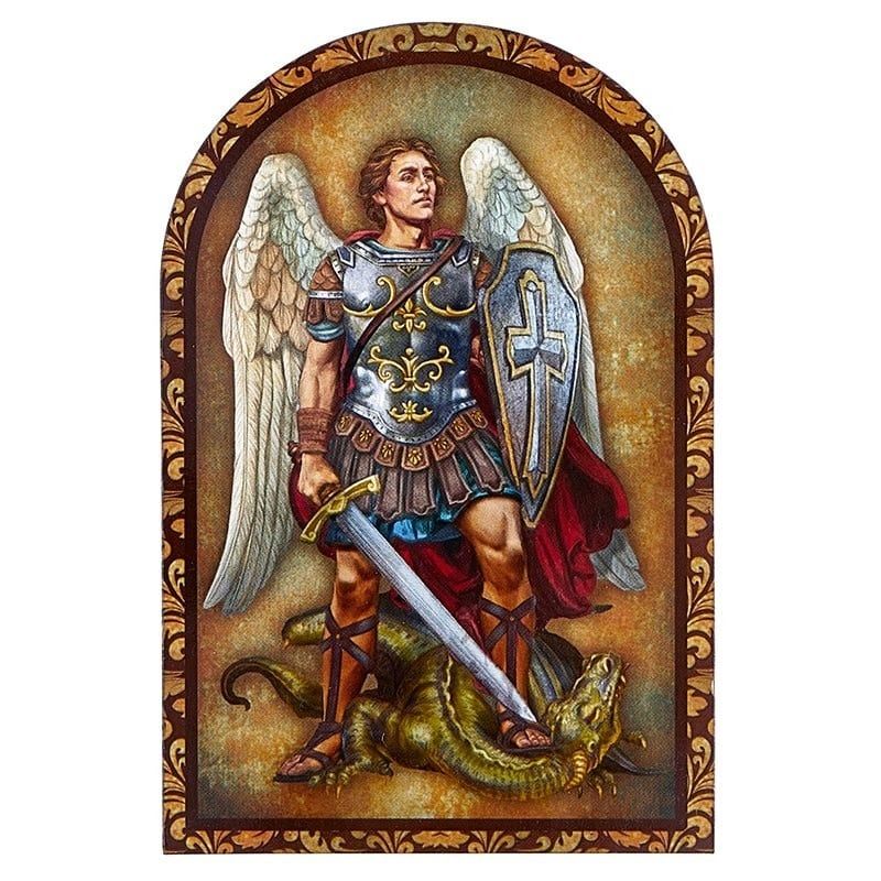 St. Michael Arched Desk Plaque