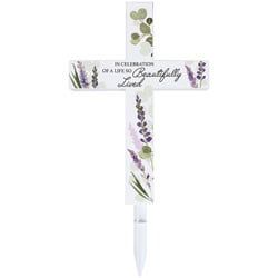 &quot;In Celebration&quot; Solar Cross Stake