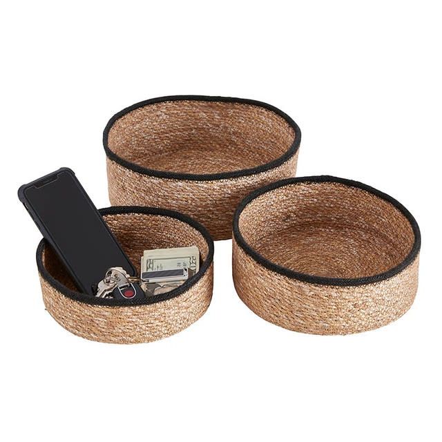 Round Basket 3 piece Set - Black Rim