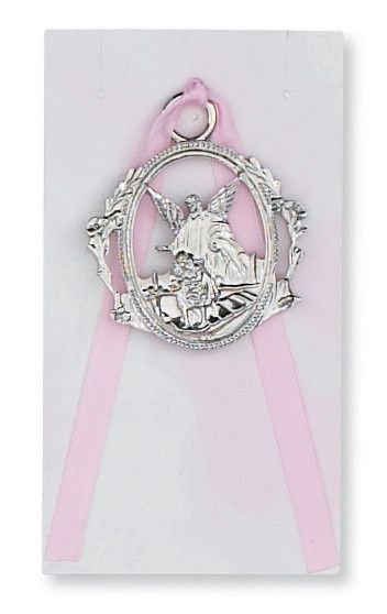 GUARDIAN ANGEL MEDAL WITH PINK