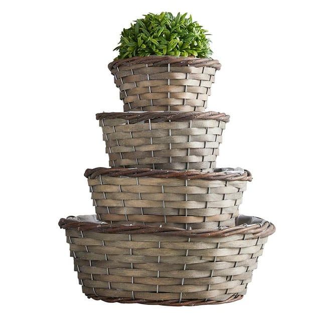 Dual Color 4 piece Basket Set - Round