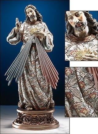Divine Mercy Statue with Ornate Base
