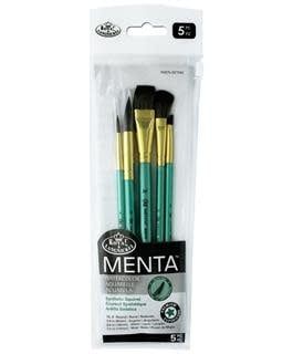 Royal Brush Set Menta Synthetic Squirrel Watercolor Wash 5pc