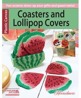 Leisure Arts Coasters &amp; Lollipop Covers Plastic Canvas Book
