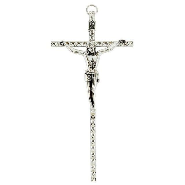 6&quot; Silver Hammered Wall Crucifix