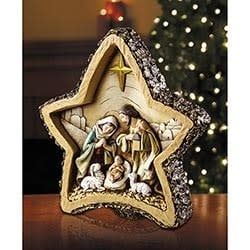 Woodgrain Star Nativity