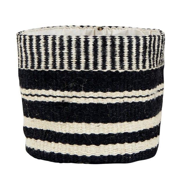 Jute Bag - Black with Ivory