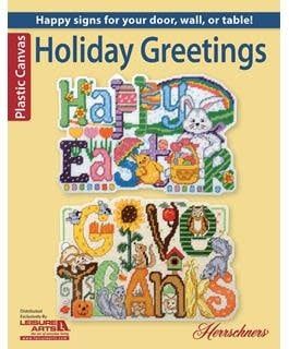 Leisure Arts Holiday Greetings Plastic Canvas Book