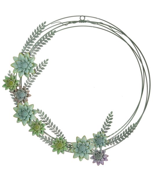 Succulent &amp; Leaf Wreath Wall Decor