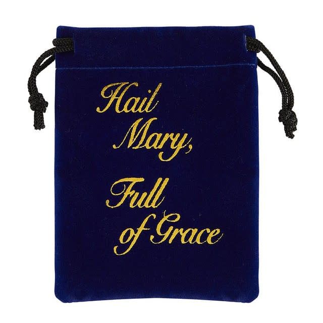 Hail Mary, Full of Grace Velvet Rosary Bag