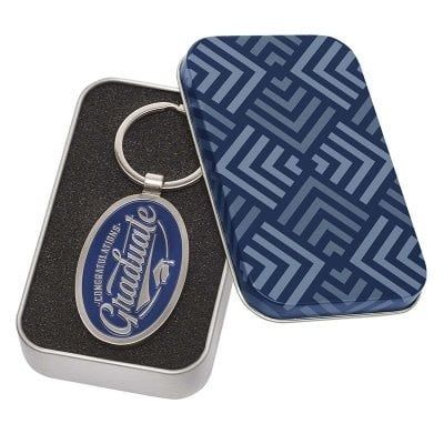 Keyring in Tin Navy, Graduation