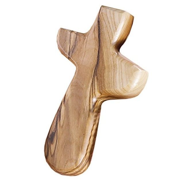 Olive Wood Hand Cross - Pocket Size