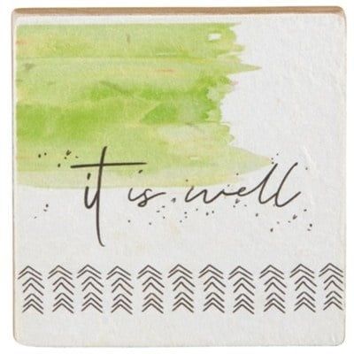 Plaque-Tabletop-It Is Well (4&quot; x 4&quot;)
