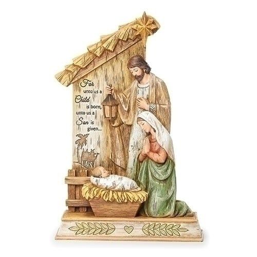 10.25&quot;H HOLY FAMILY UNDER STAR VERSE ON WALL