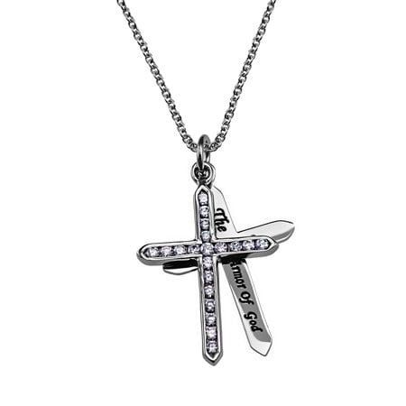 Girls CZ Twin Cross Way Truth Life
