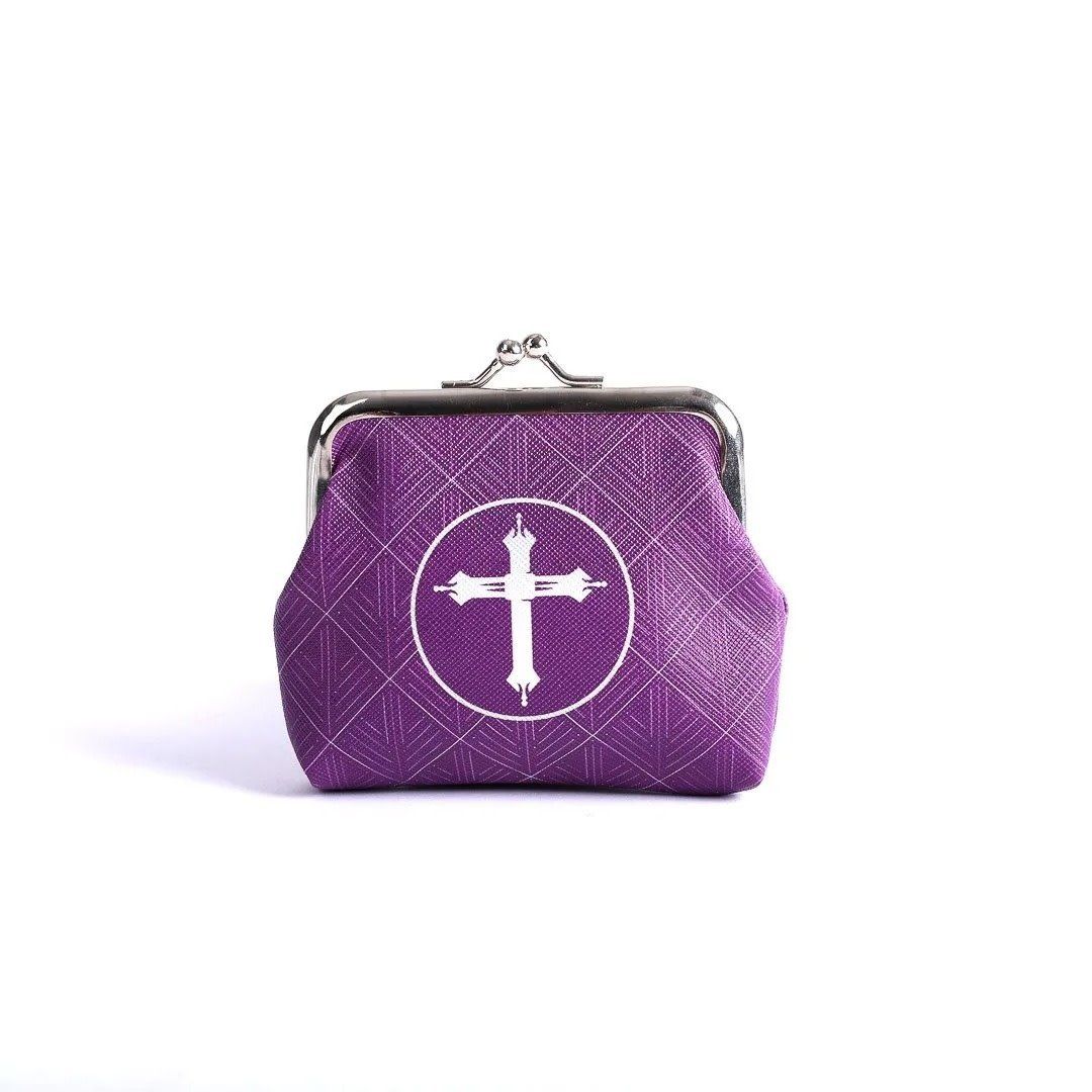 Cross Purple Coin Purse