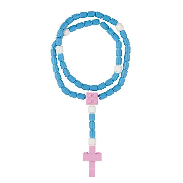 Light Blue/Pink/White Building Blocks Rosary