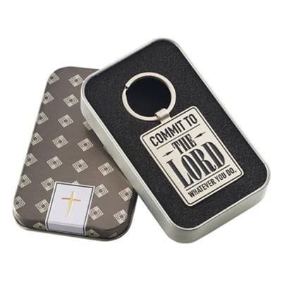 Commit To the Lord Whatever You Do Keyring in Tin