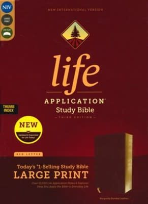 NIV Life Application Study Bible/Large Print (Third Edition)-Burgundy Bonded Leather Indexed