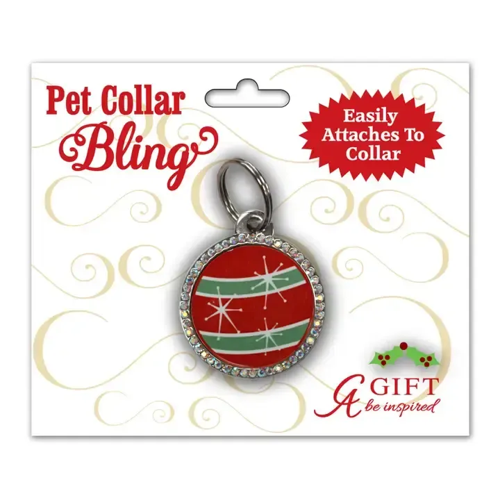 Pet Collar Bling Christmas Charms Red