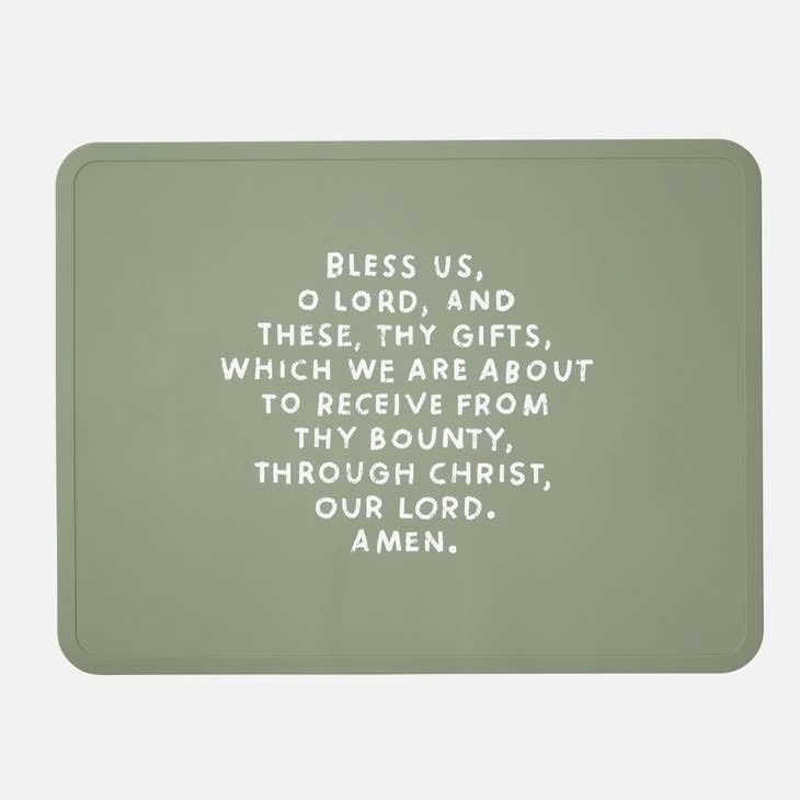 Meal Blessing Silicone Placemat - green