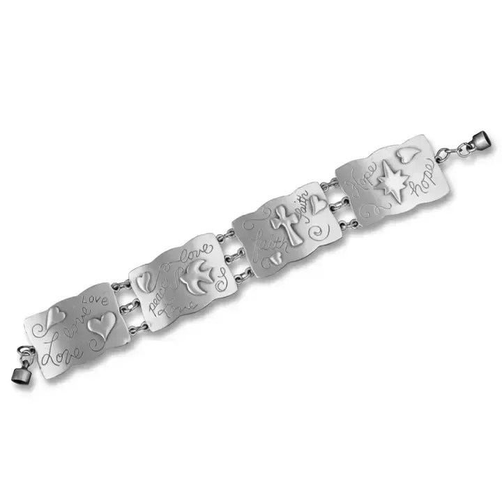 Love, Peace, Faith, Hope Chain Bracelet