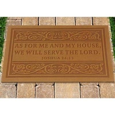 As for Me and My House Door Mat, Tan