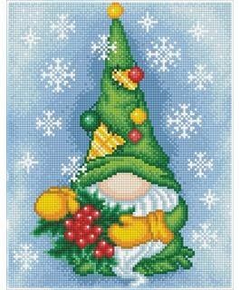 Diamond Art Kit Intermediate Full Drill 11x14&quot; Green Gnome