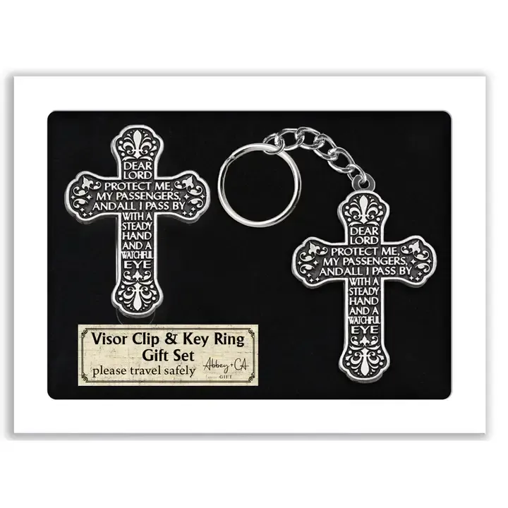 Motorist Cross Visor Clip &amp; Key Ring Set