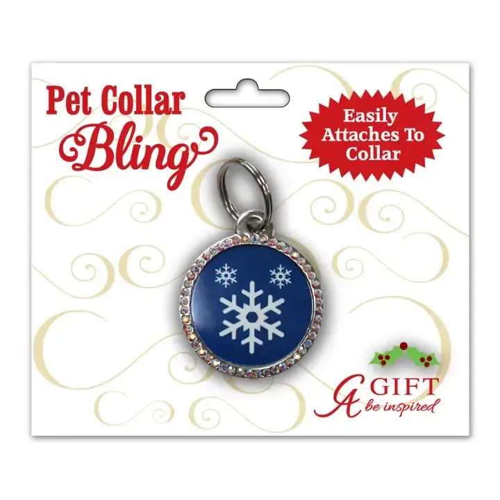 Pet Collar Bling Christmas Charms Blue