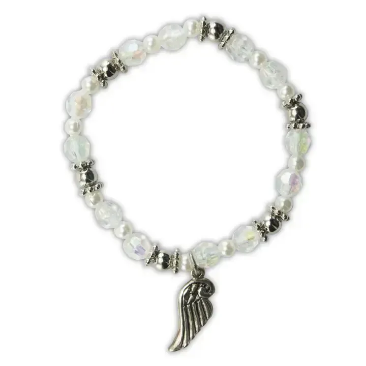 Crystal Beaded Bracelet with Charm