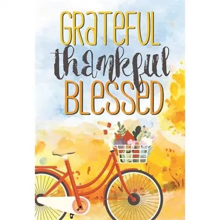 13x18 Garden Bicycle Grateful Thankful Flag
