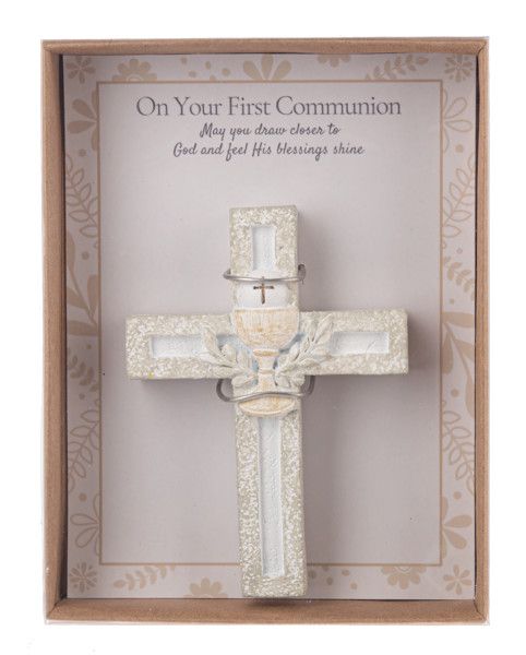 Cross in Gift Box - On Your First Communion