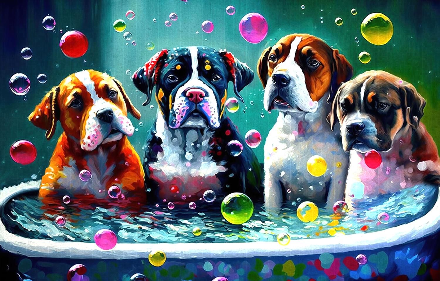 Dogs and Bubbles 1000