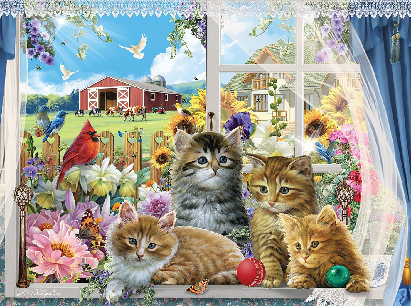 Kittens in the Window 1000